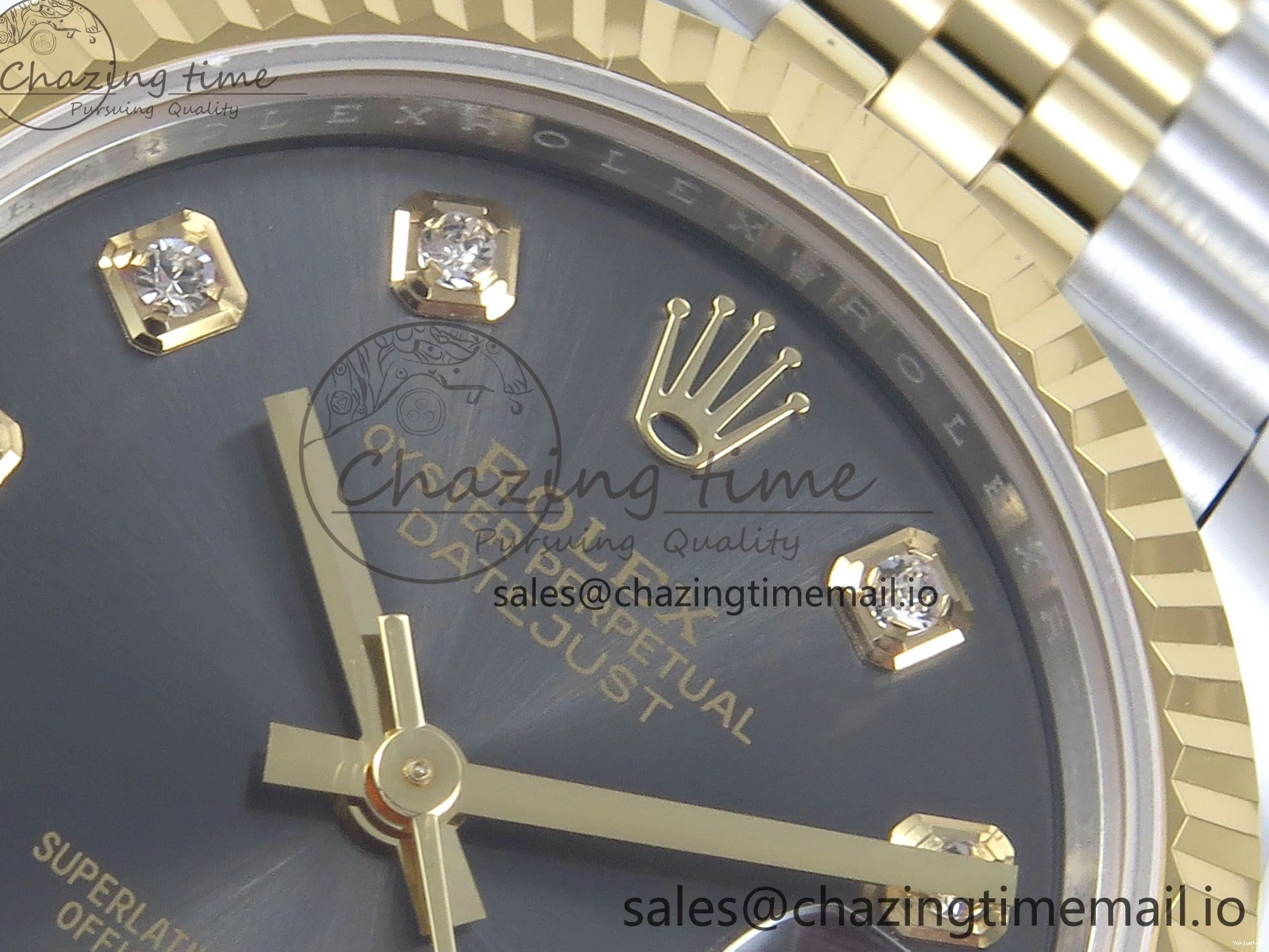 Best ETA 31 904L 278273 1:1 Edition Steel DateJust Bracelet Gray on YG 2688 SS Jubilee Diamonds Dial ARF 0206